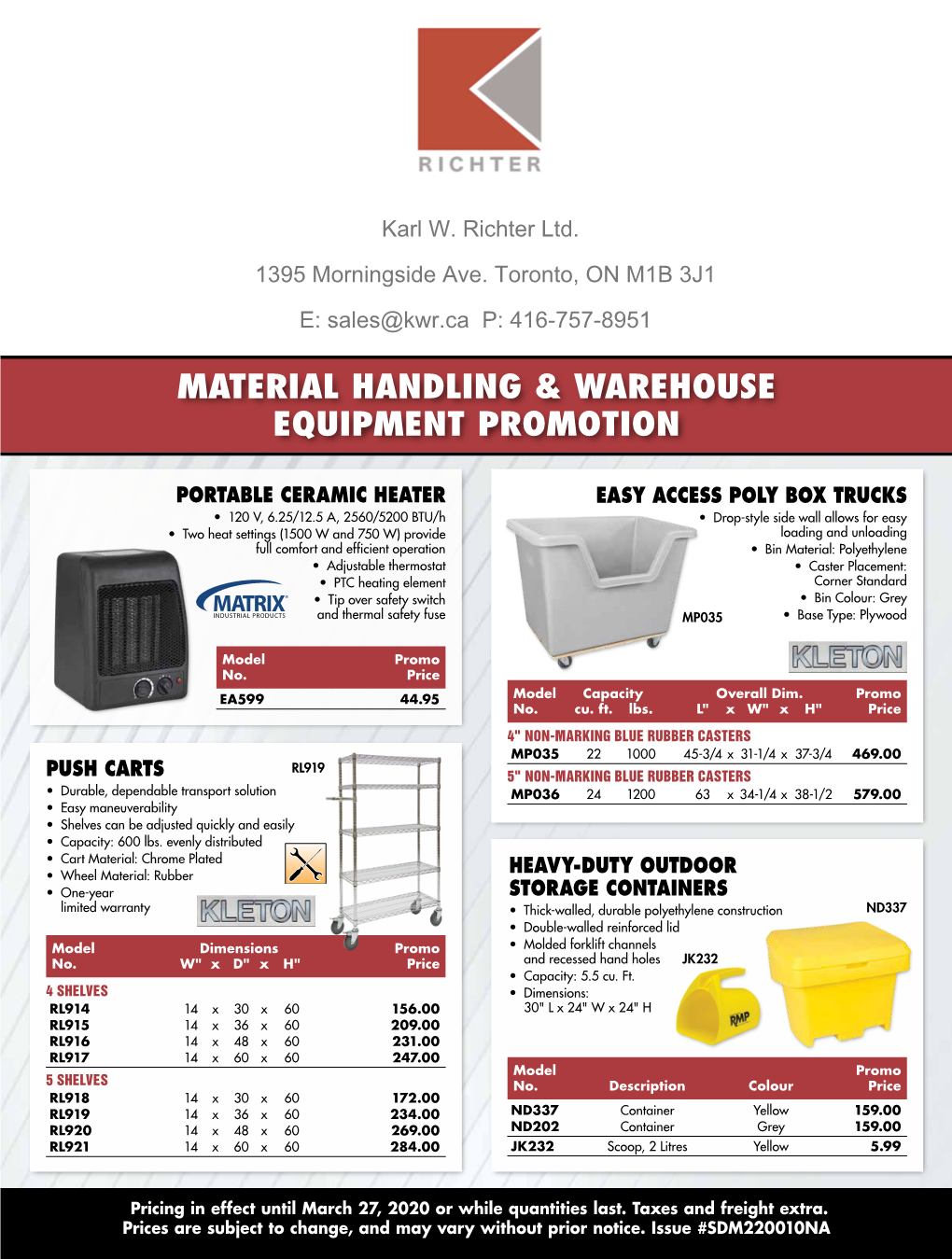 Material Handling & Warehouse Equipment