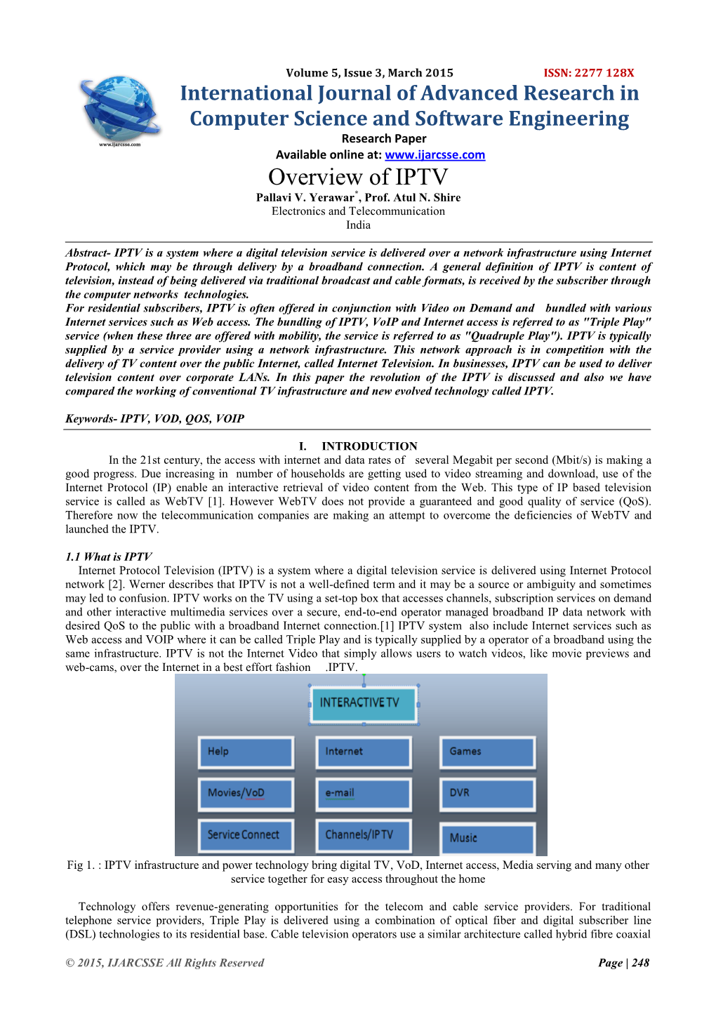 Overview of IPTV Pallavi V