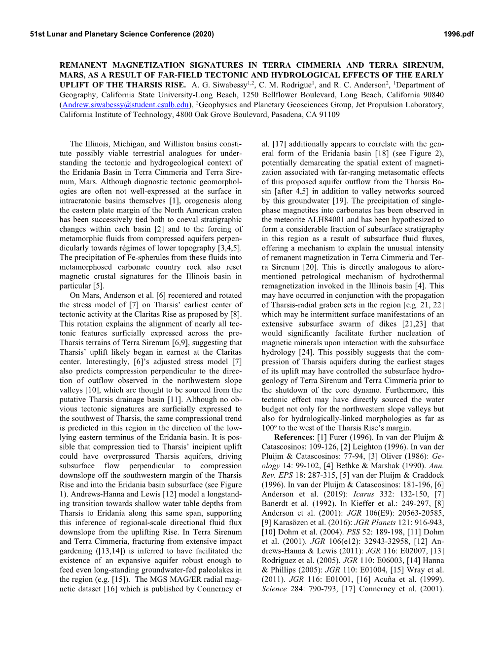 Remanent Magnetization Signatures in Terra Cimmeria and Terra Sirenum