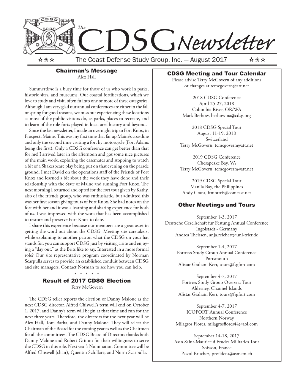 CDSG Newsletter