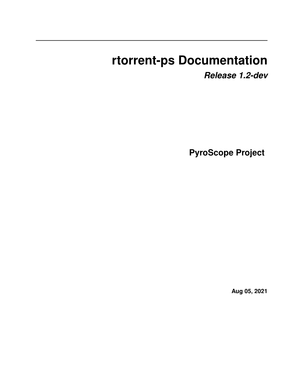 Rtorrent-Ps Documentation Release 1.2-Dev