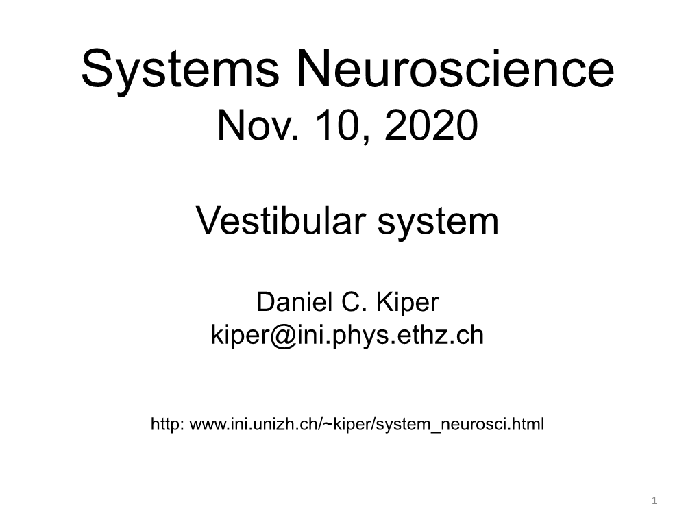 Vestibular System