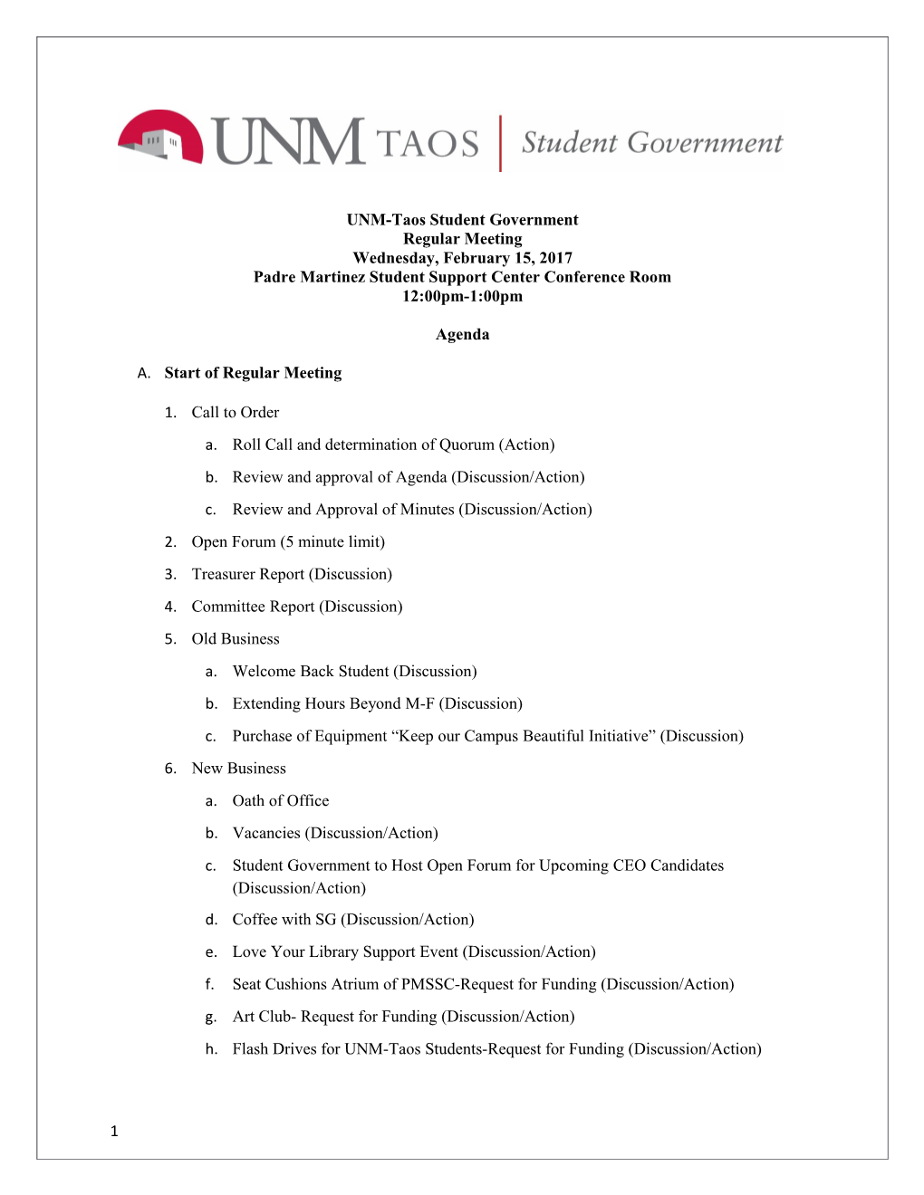 UNM-Taos Student Government