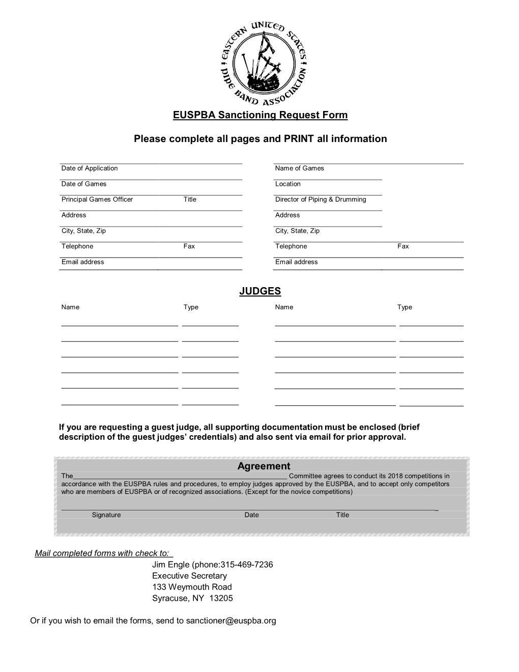 EUSPBA Sanction Request Form