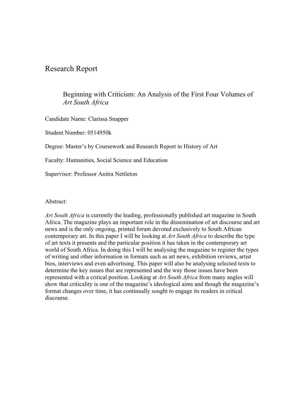 Research Report