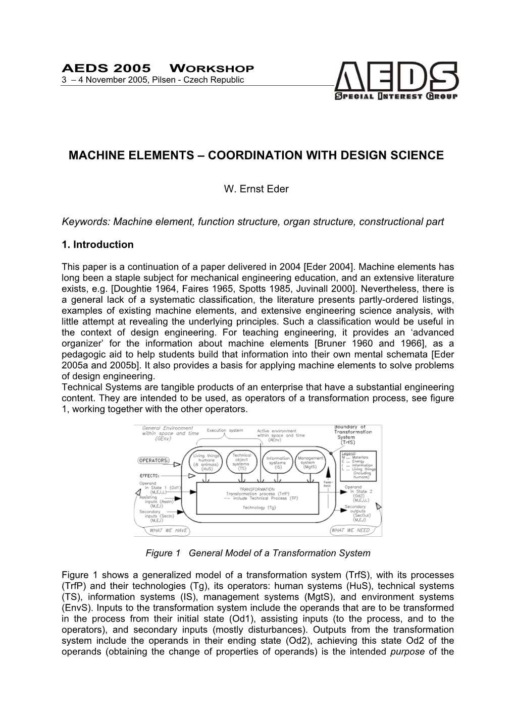 Machine Elements – Coordination with Design Science