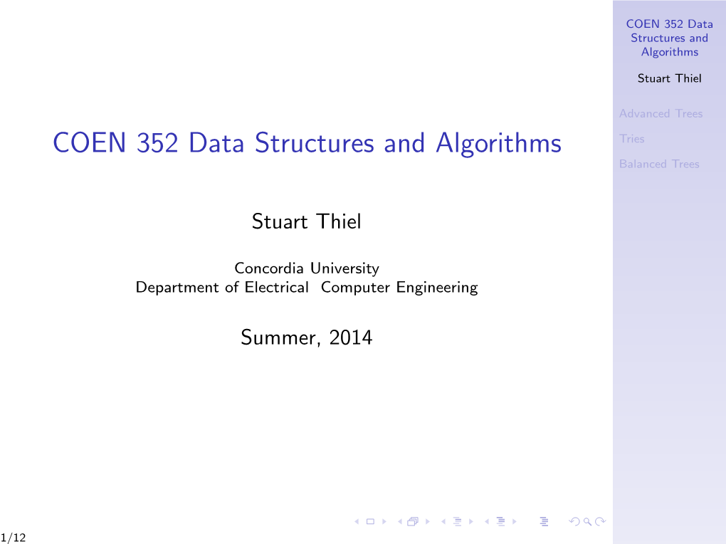 COEN 352 Data Structures and Algorithms