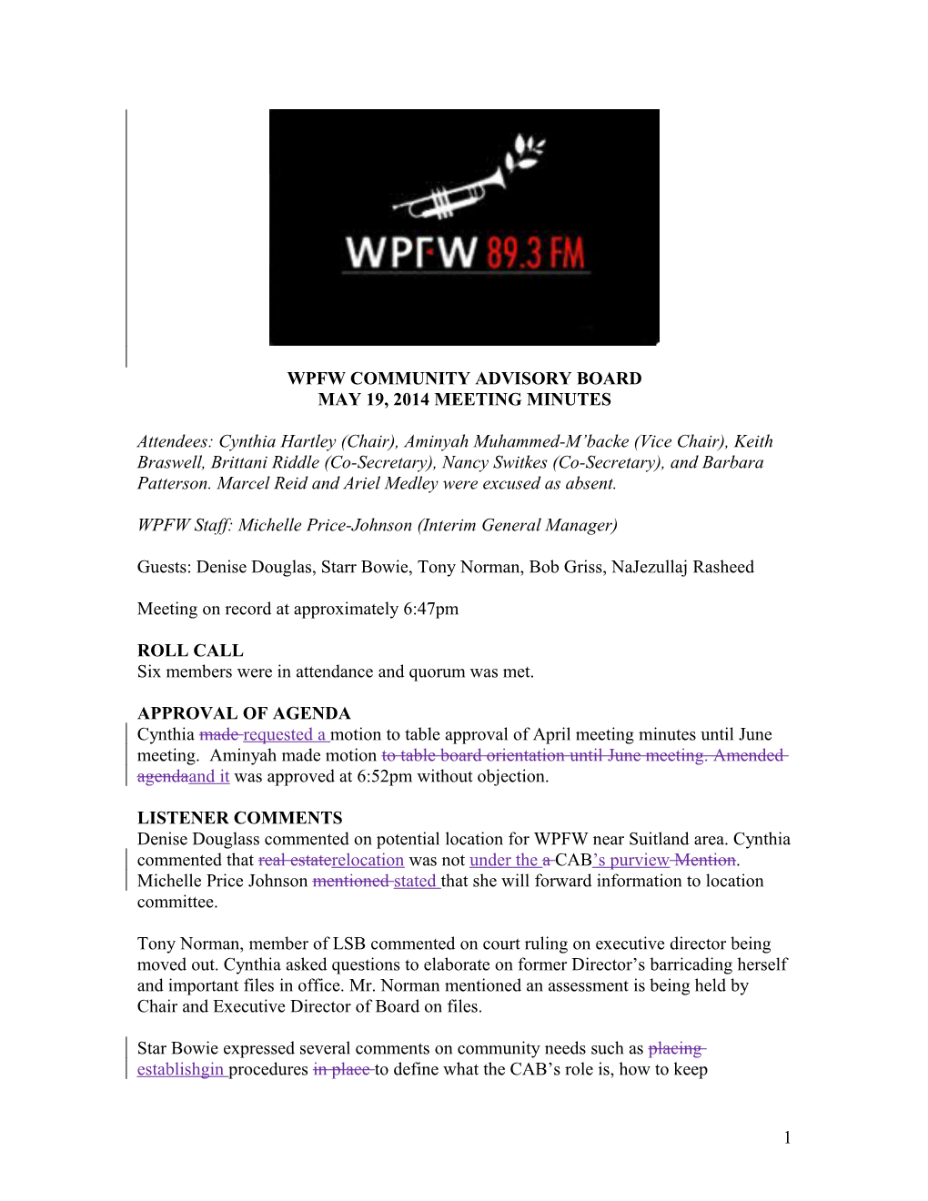 Wpfw Community Advisory Board