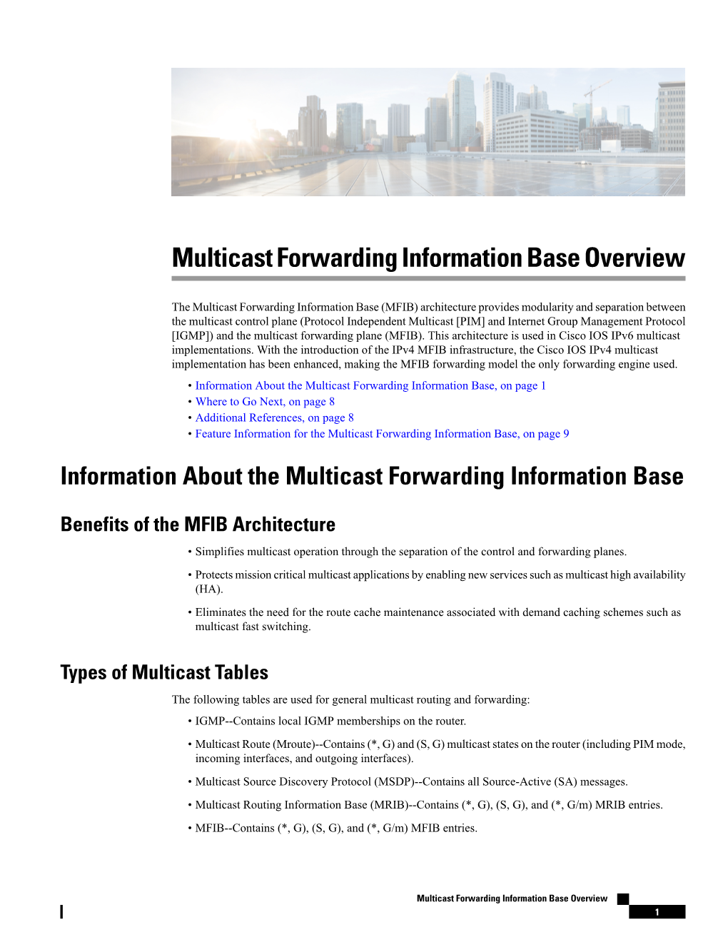 Multicast Forwarding Information Base Overview