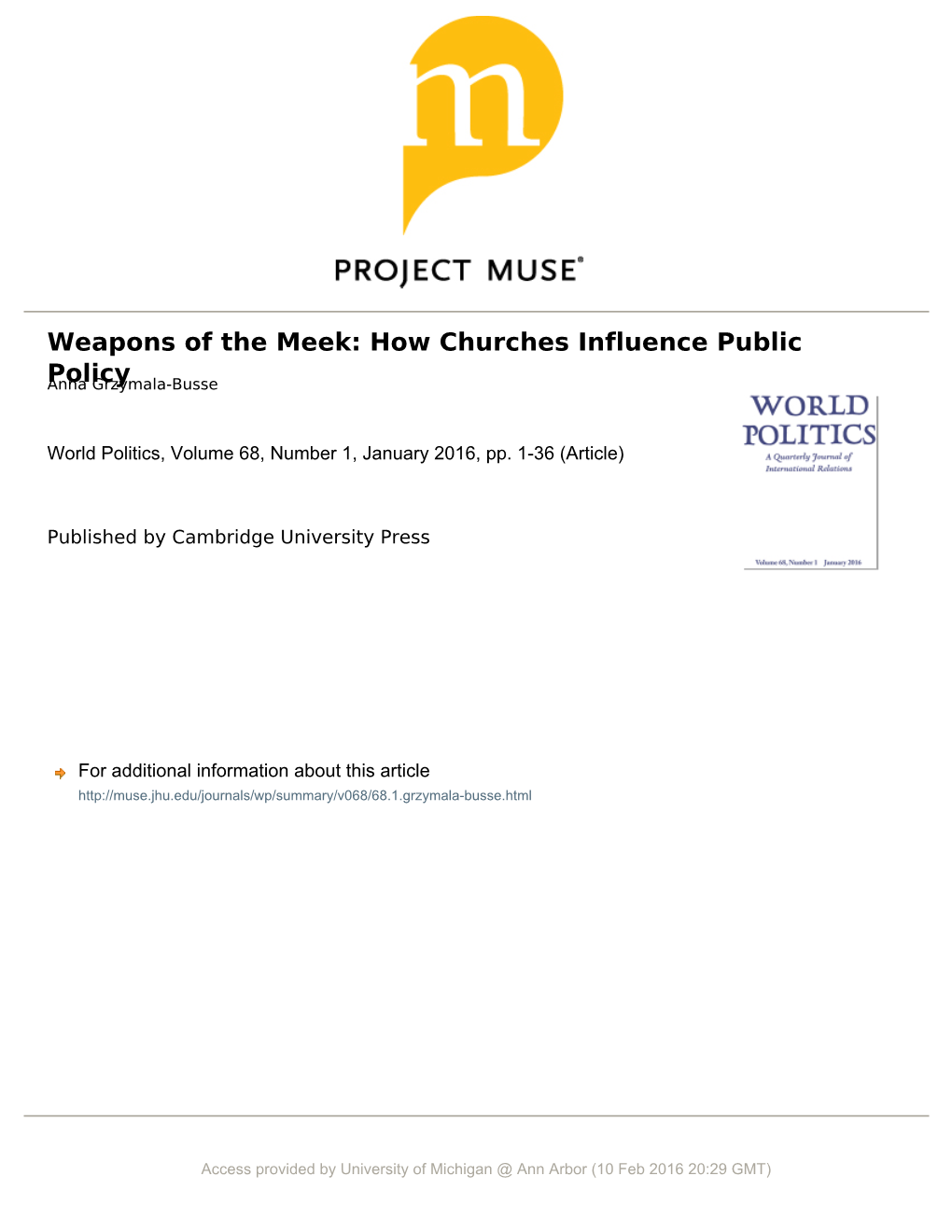 How Churches Influence Public Policy