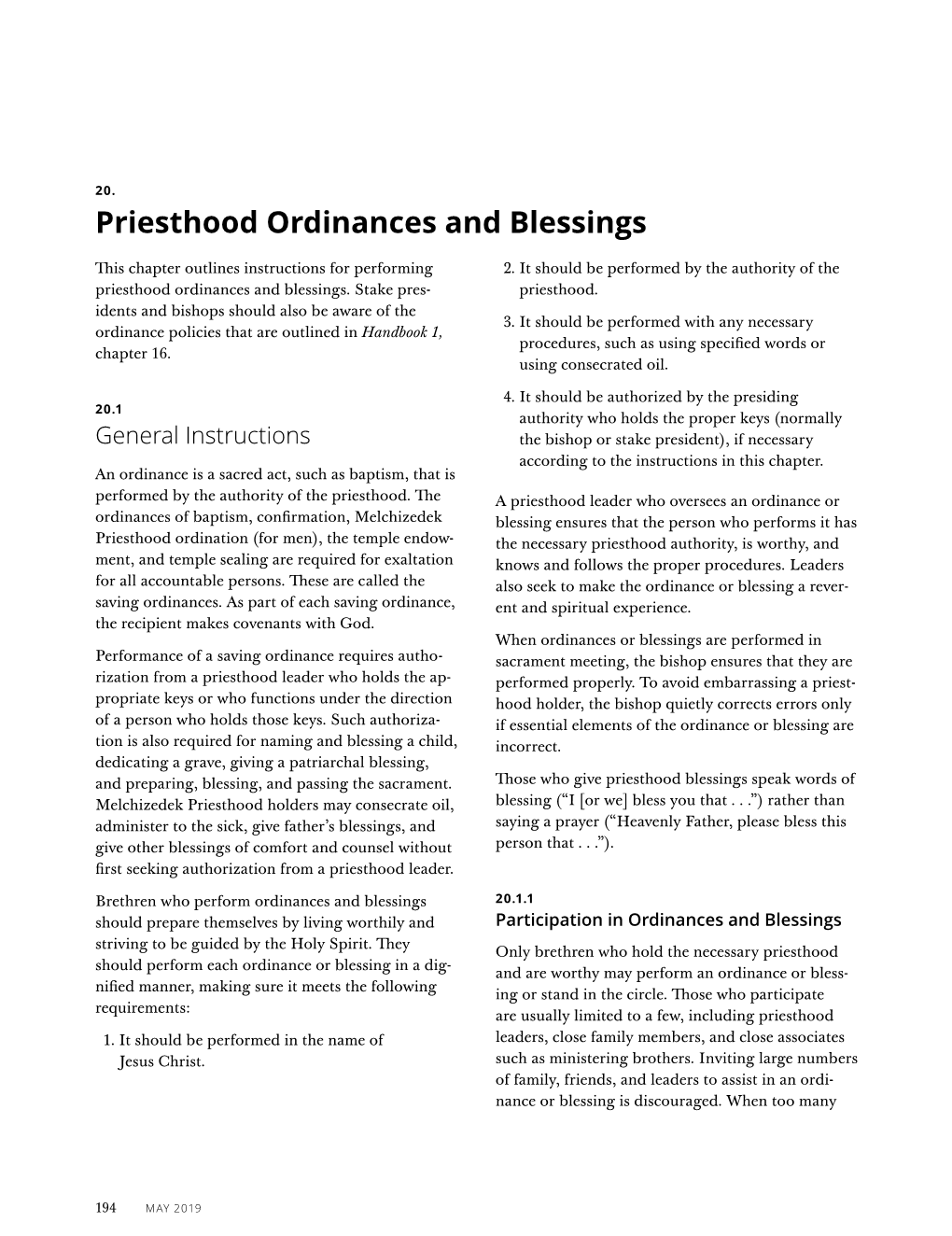 Priesthood Ordinances and Blessings