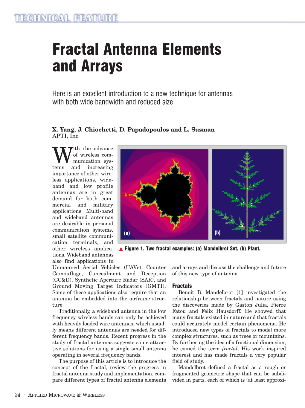 Fractal Antenna Elements and Arrays