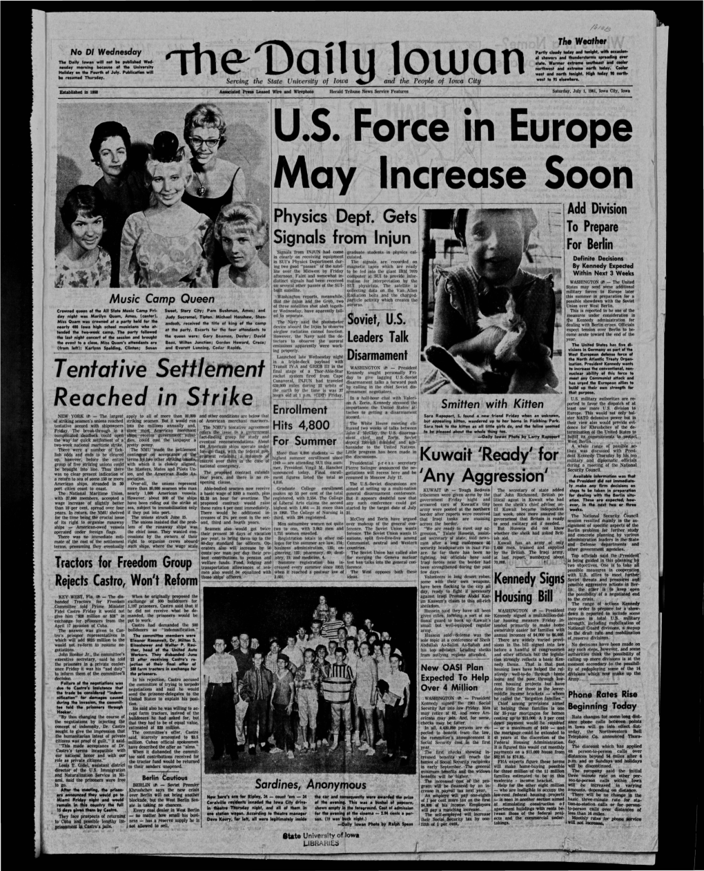 Daily Iowan (Iowa City, Iowa), 1961-07-01