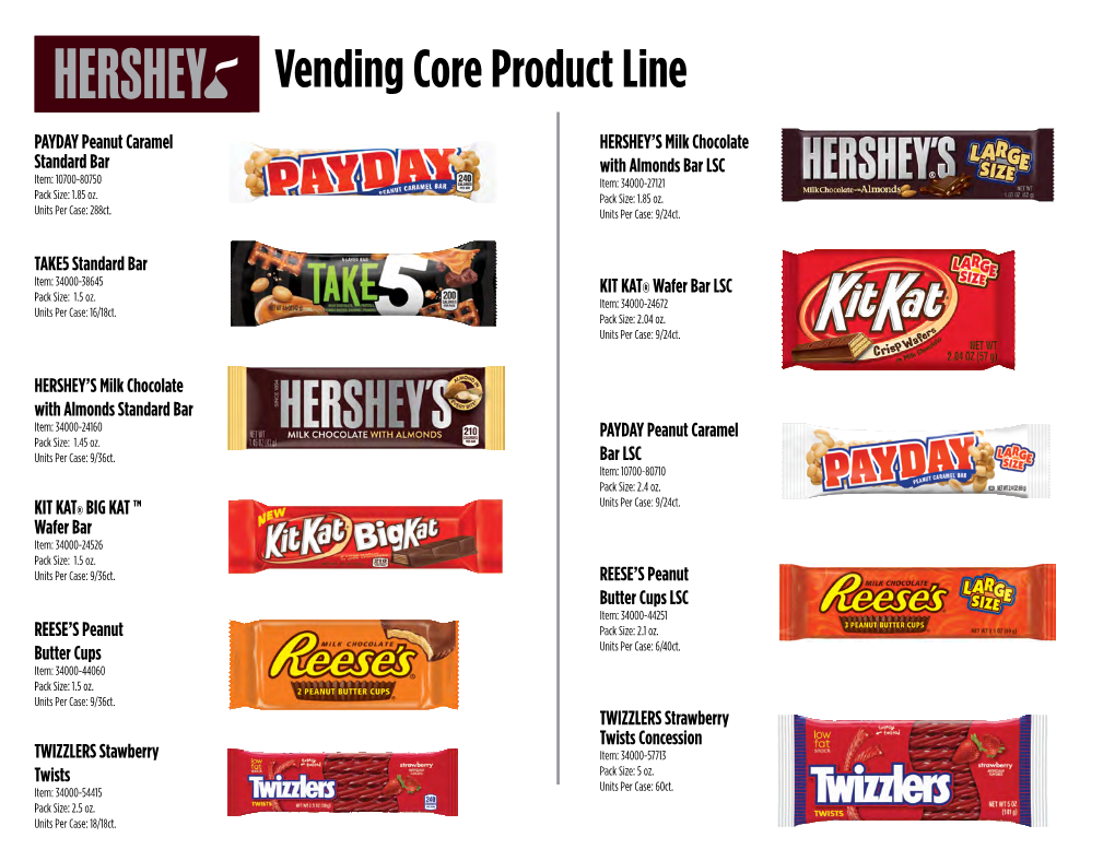 Vending Core Product Line