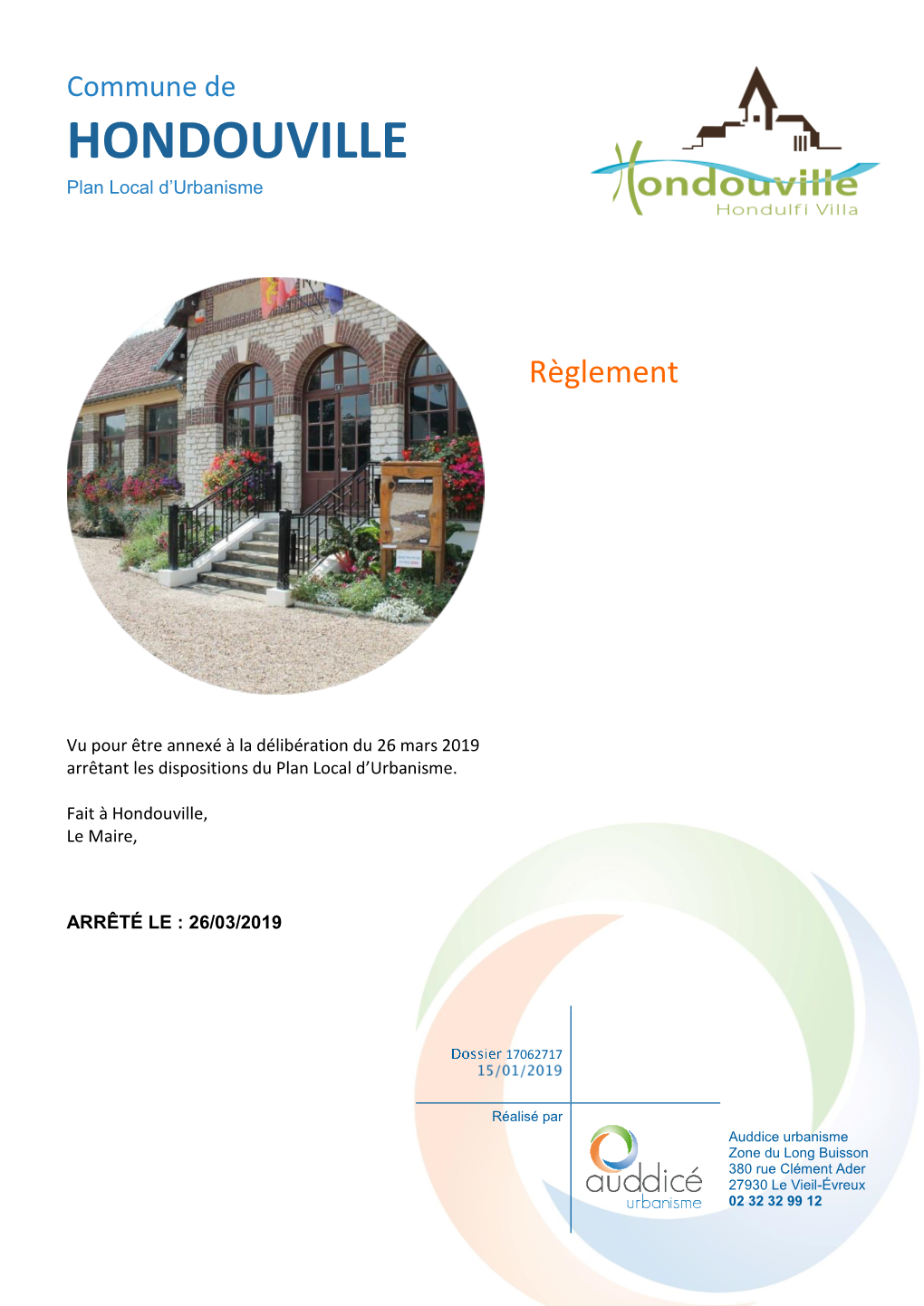 HONDOUVILLE Plan Local D’Urbanisme