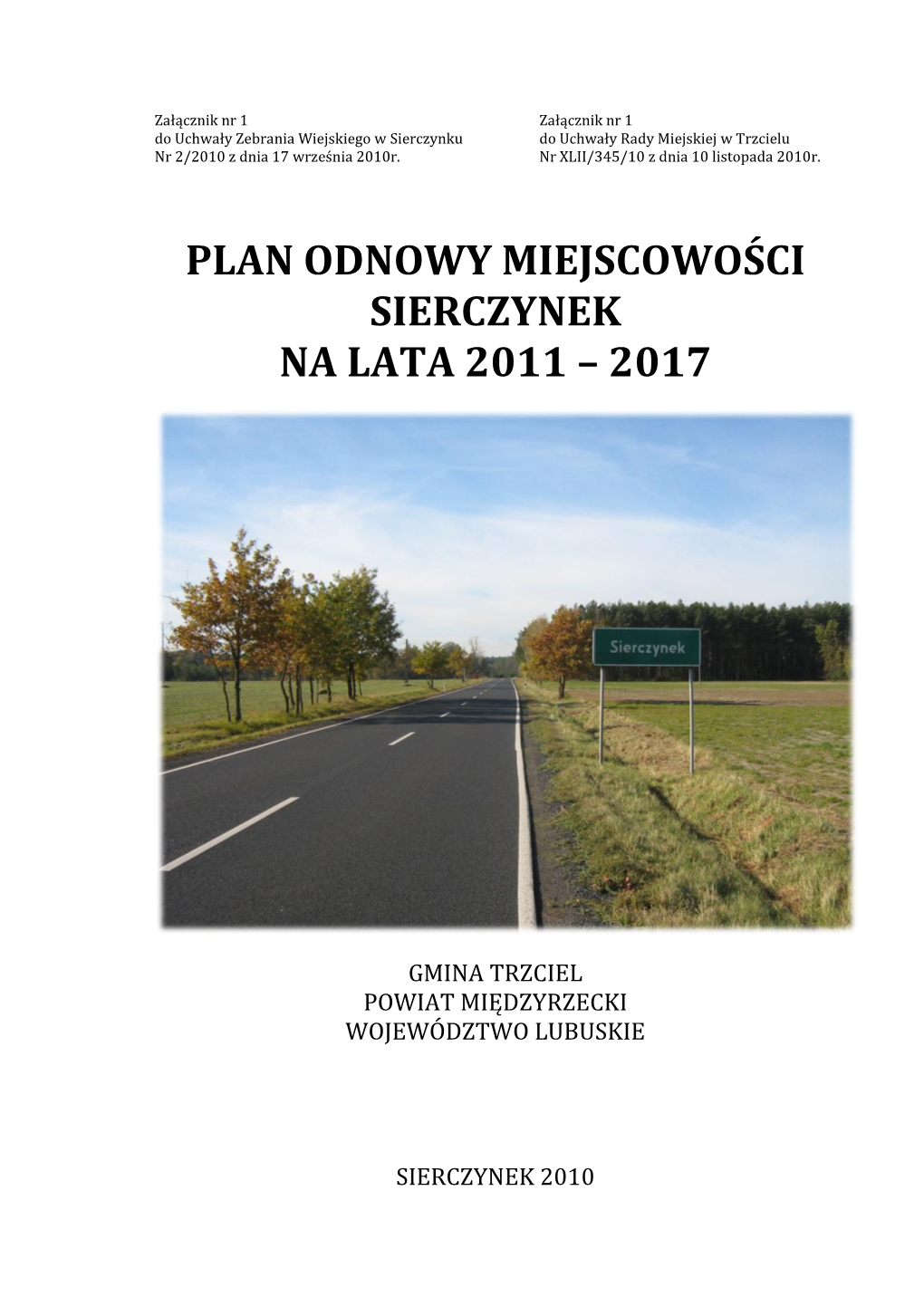 Plan Odnowy Miejscowości Chociszewo Na Lata 2009