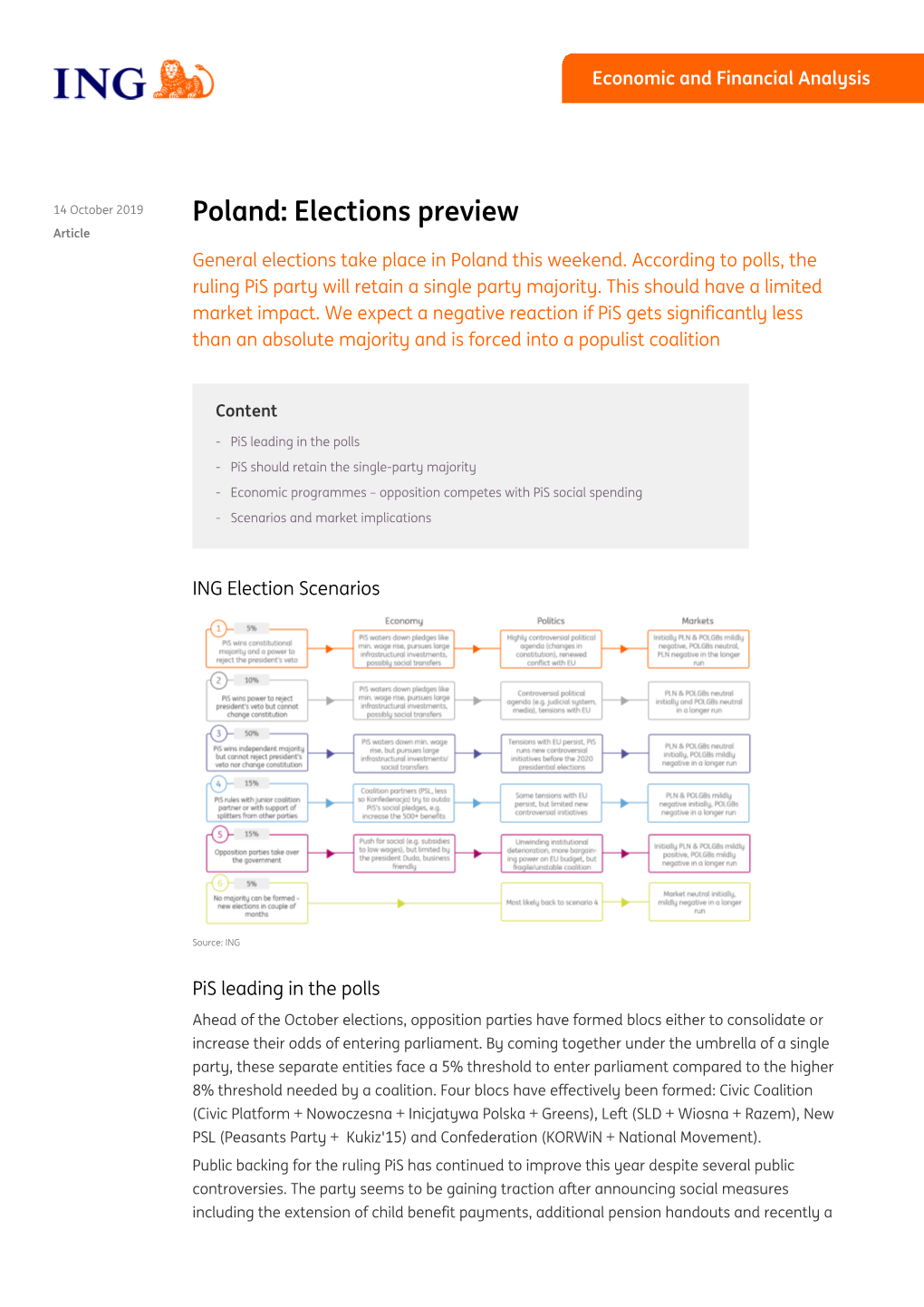 Poland: Elections Preview Article General Elections Take Place in Poland This Weekend