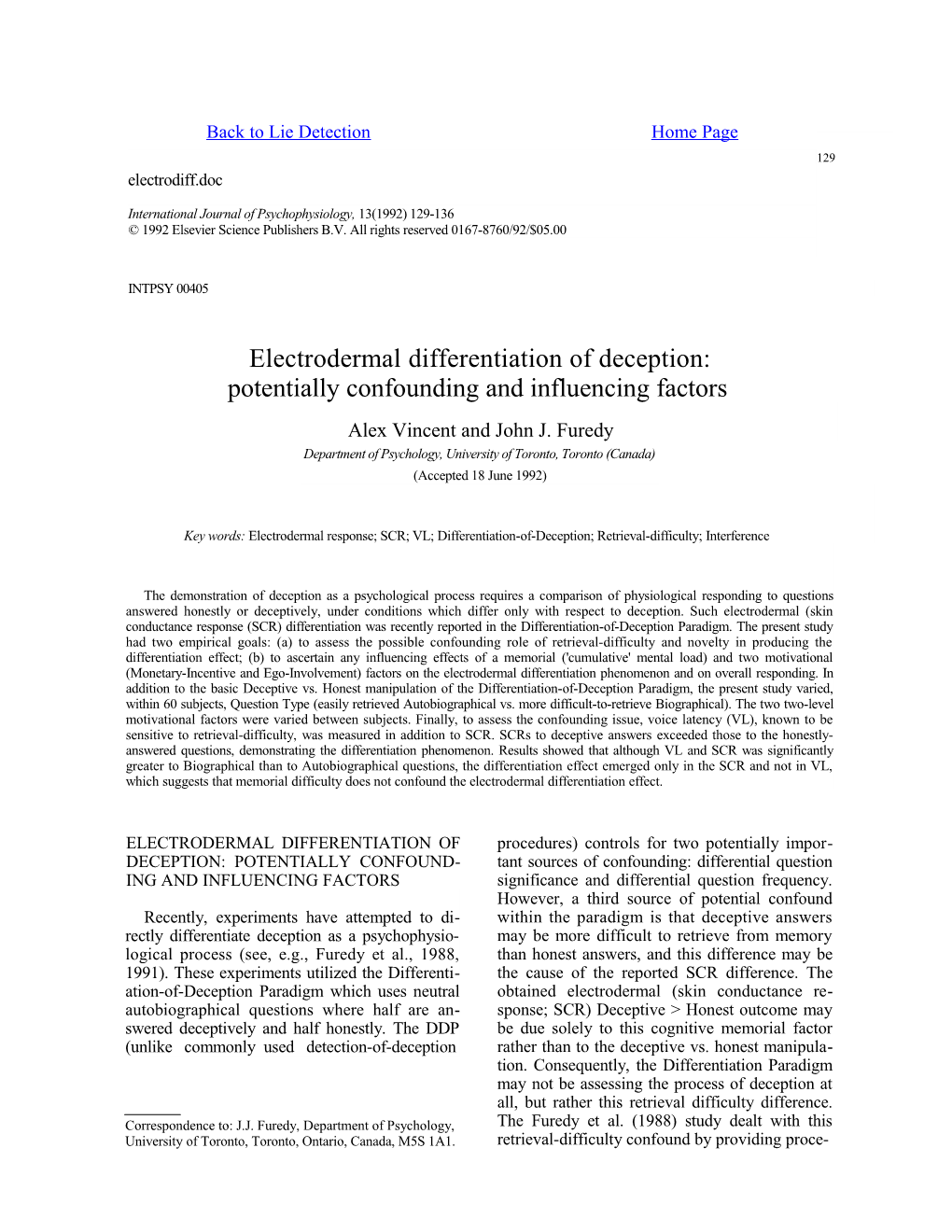 International Journal of Psychophysiology, 13(1992) 129-136