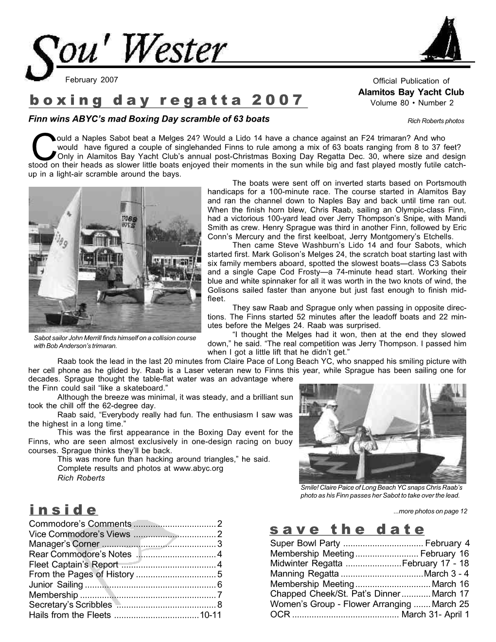 Save the Date Inside Boxing Day Regatta 2007