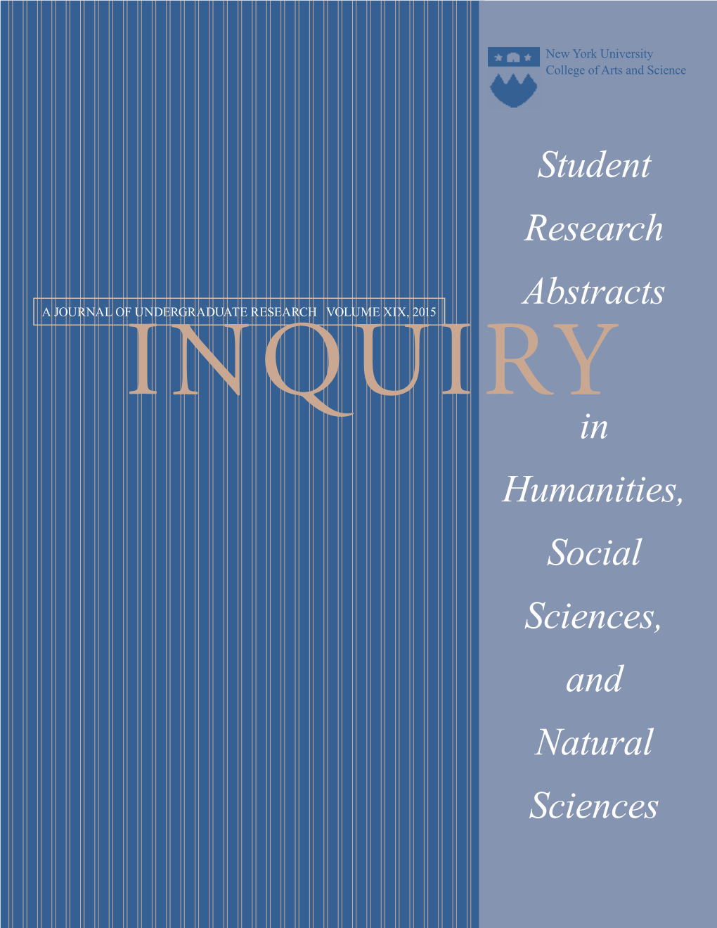 Student Research Abstracts in Humanities, Social Sciences, And