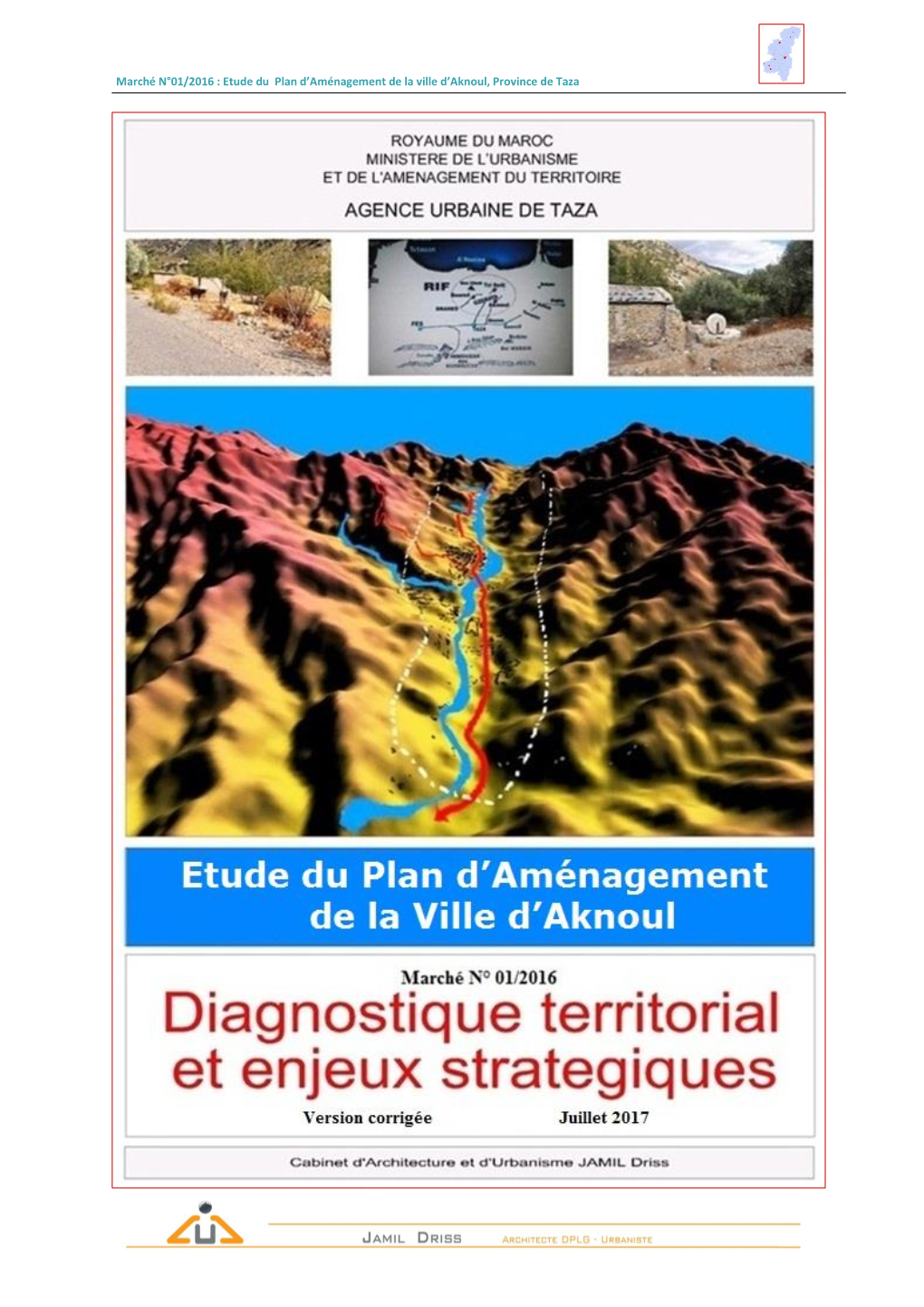 Etude Du Plan D'aménagement De La Ville D'aknoul, Province De Taza