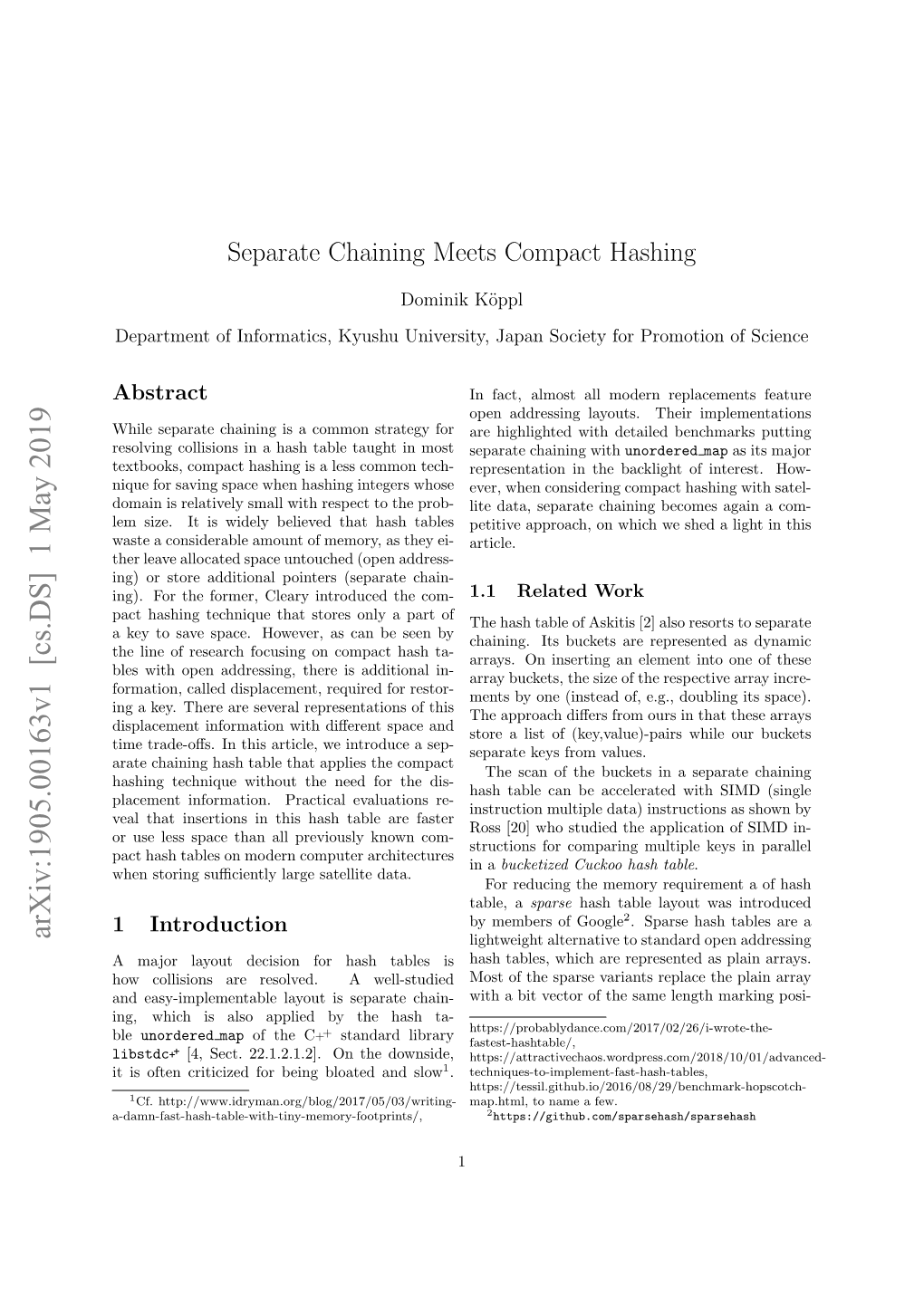 Separate Chaining Meets Compact Hashing