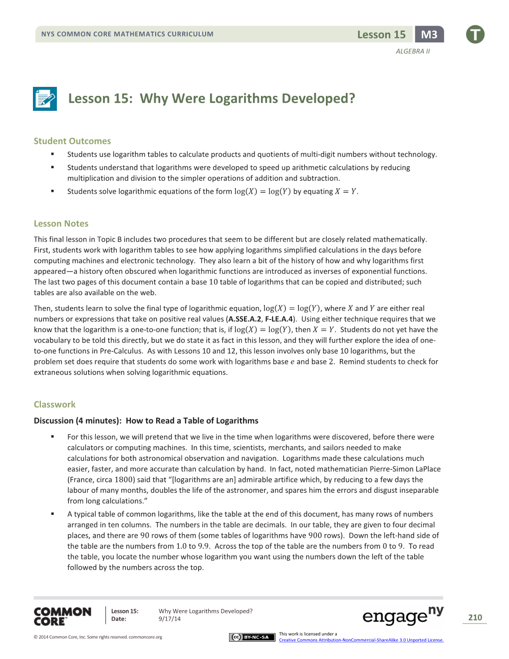 Lesson 15: Why Were Logarithms Developed?