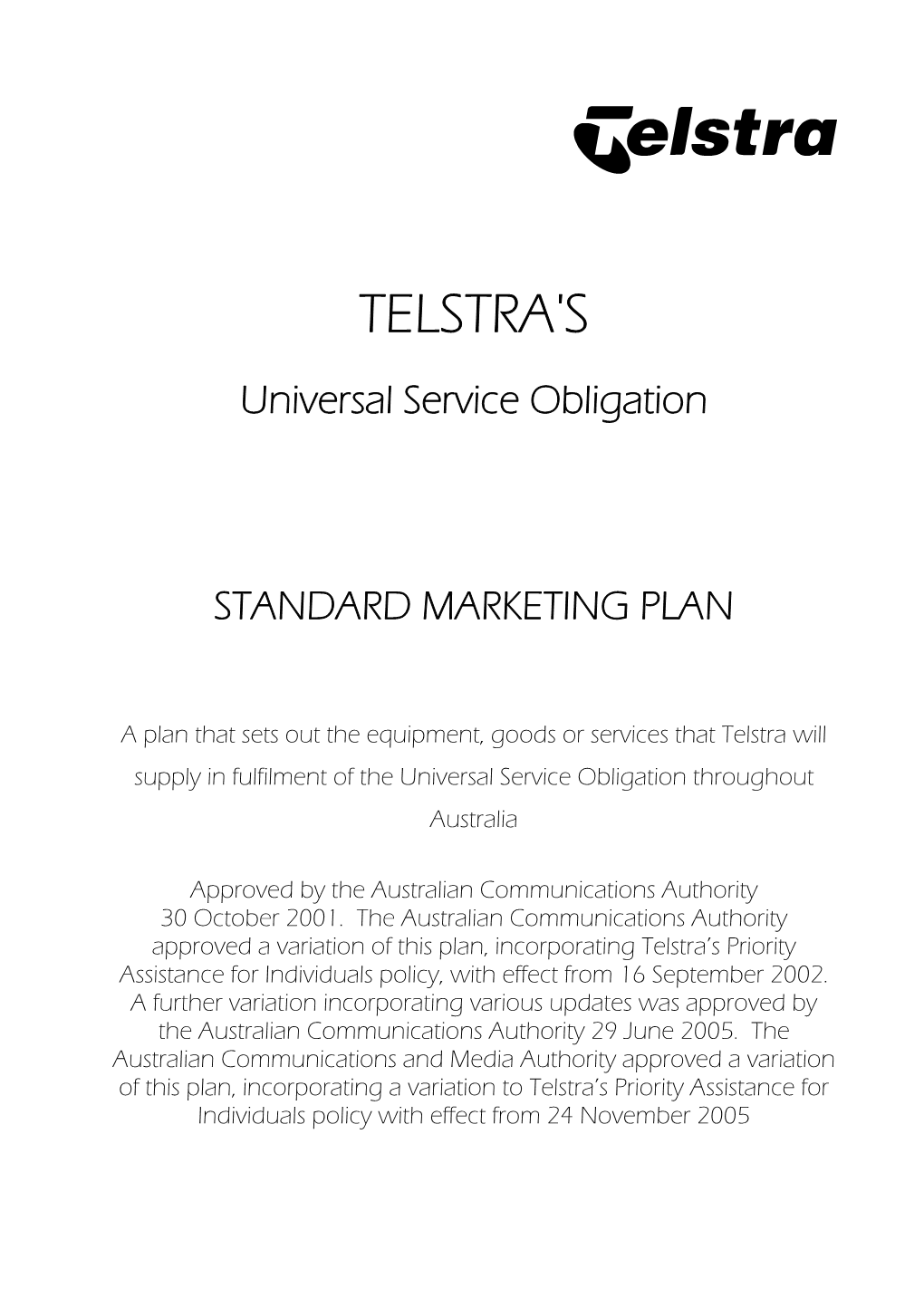 TELSTRA's Universal Service Obligation