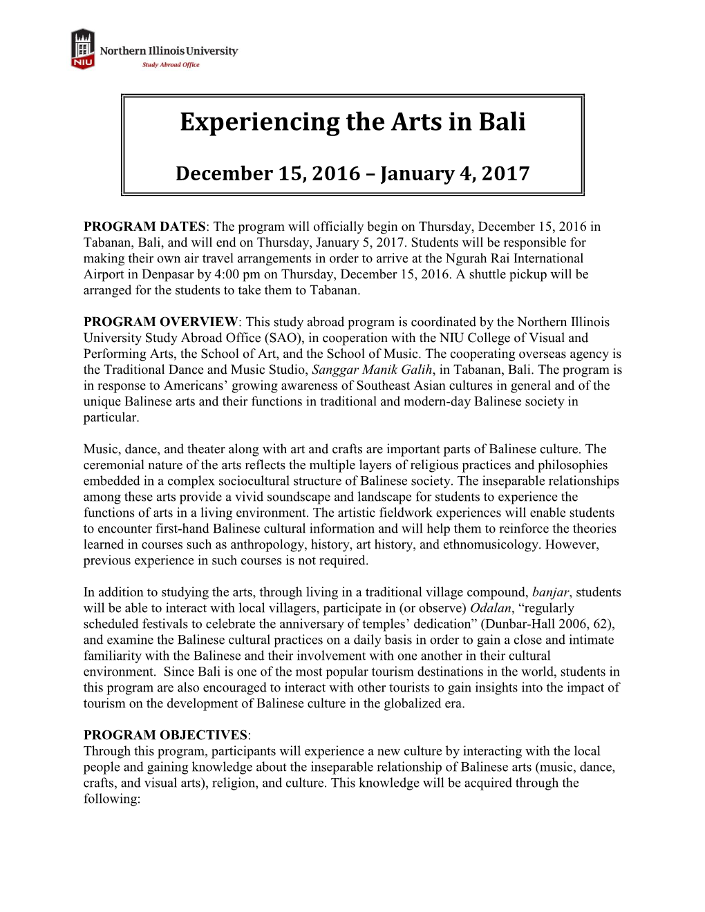Experiencing the Arts in Bali