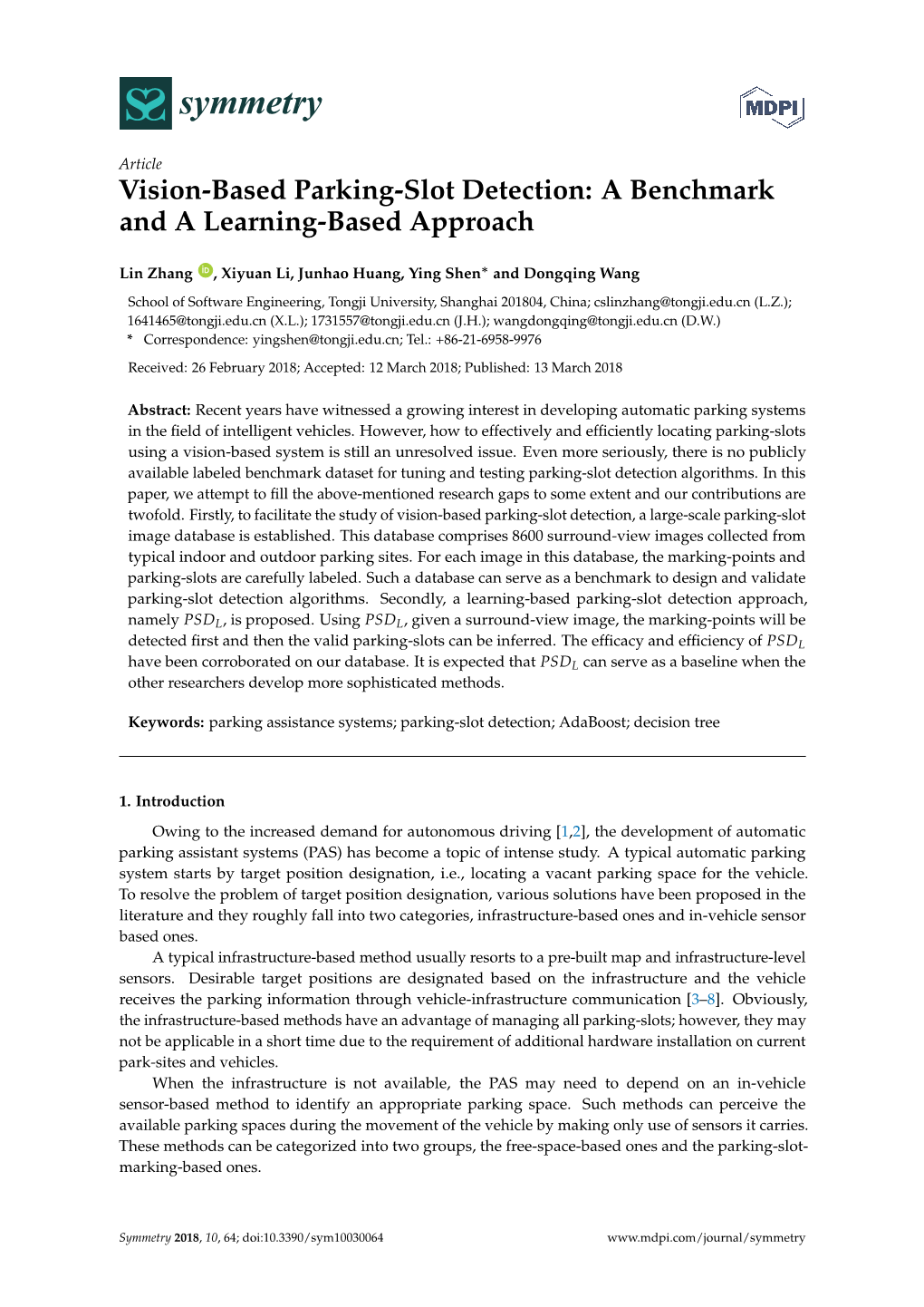 Vision-Based Parking-Slot Detection: a Benchmark and a Learning-Based Approach