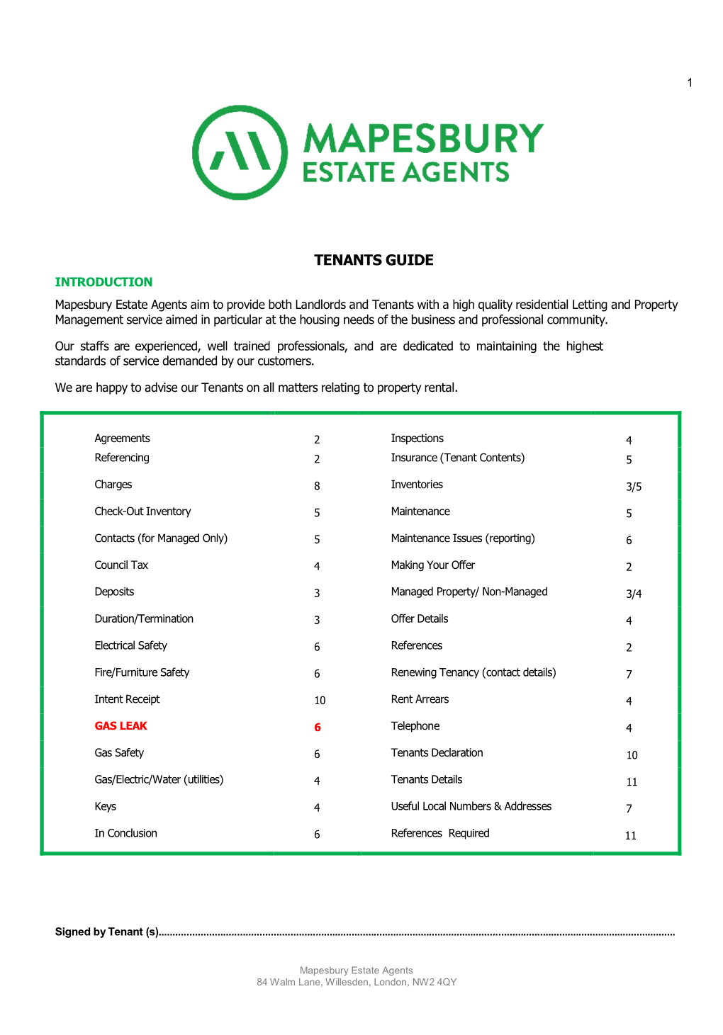 Tenants Guide