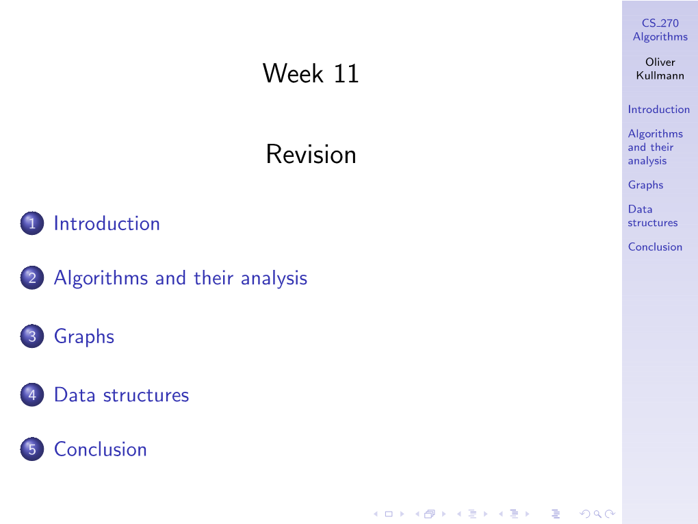 CS 270 Algorithms