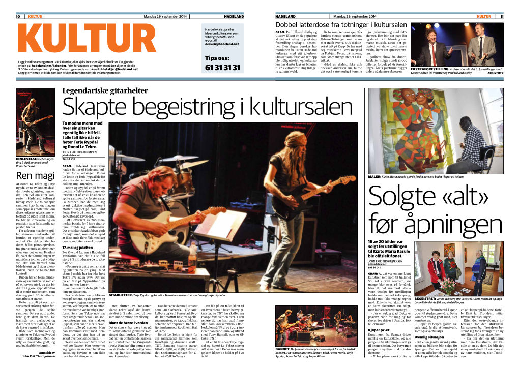 Hadeland Jazzforum 27. September 2014