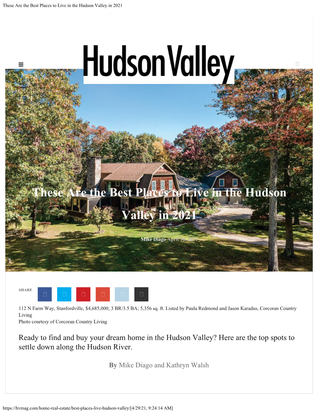 These Are the Best Places to Live in the Hudson Valley in 2021