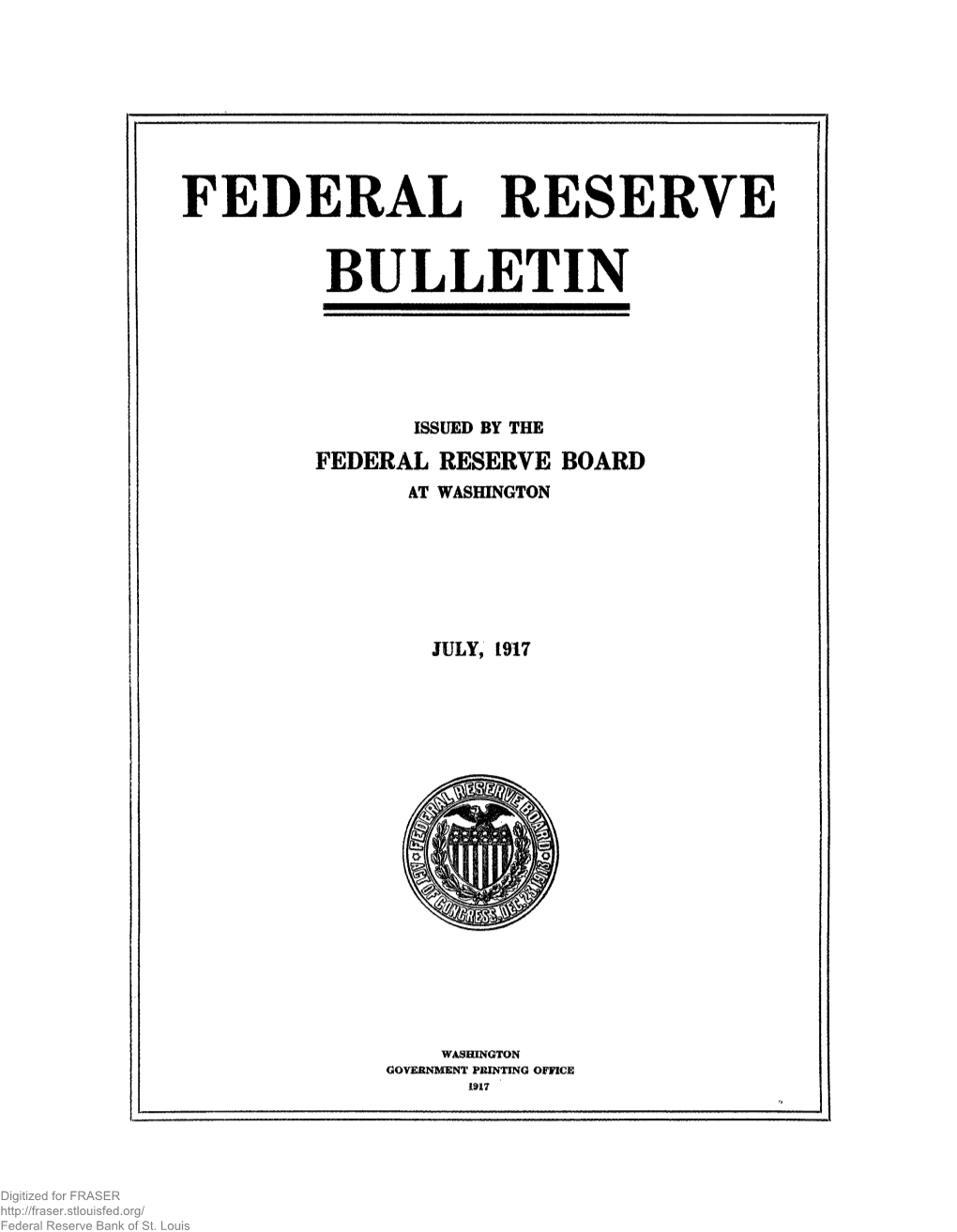 Federal Reserve Bulletin July 1917