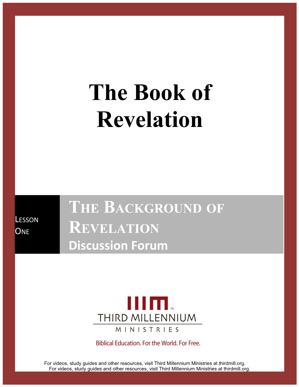 The Book of Revelation - Discussion Forum