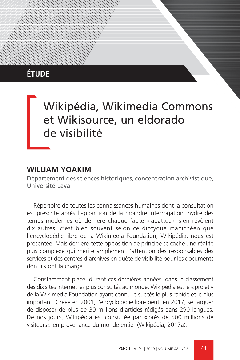Wikipédia, Wikimedia Commons Et Wikisource, Un Eldorado De Visibilité