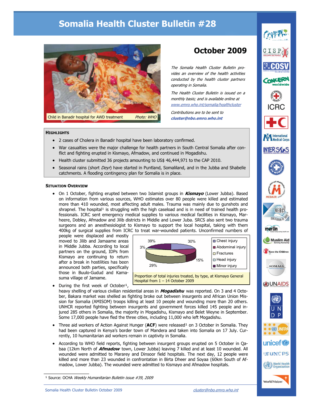 Somalia Health Cluster Bulletin #28