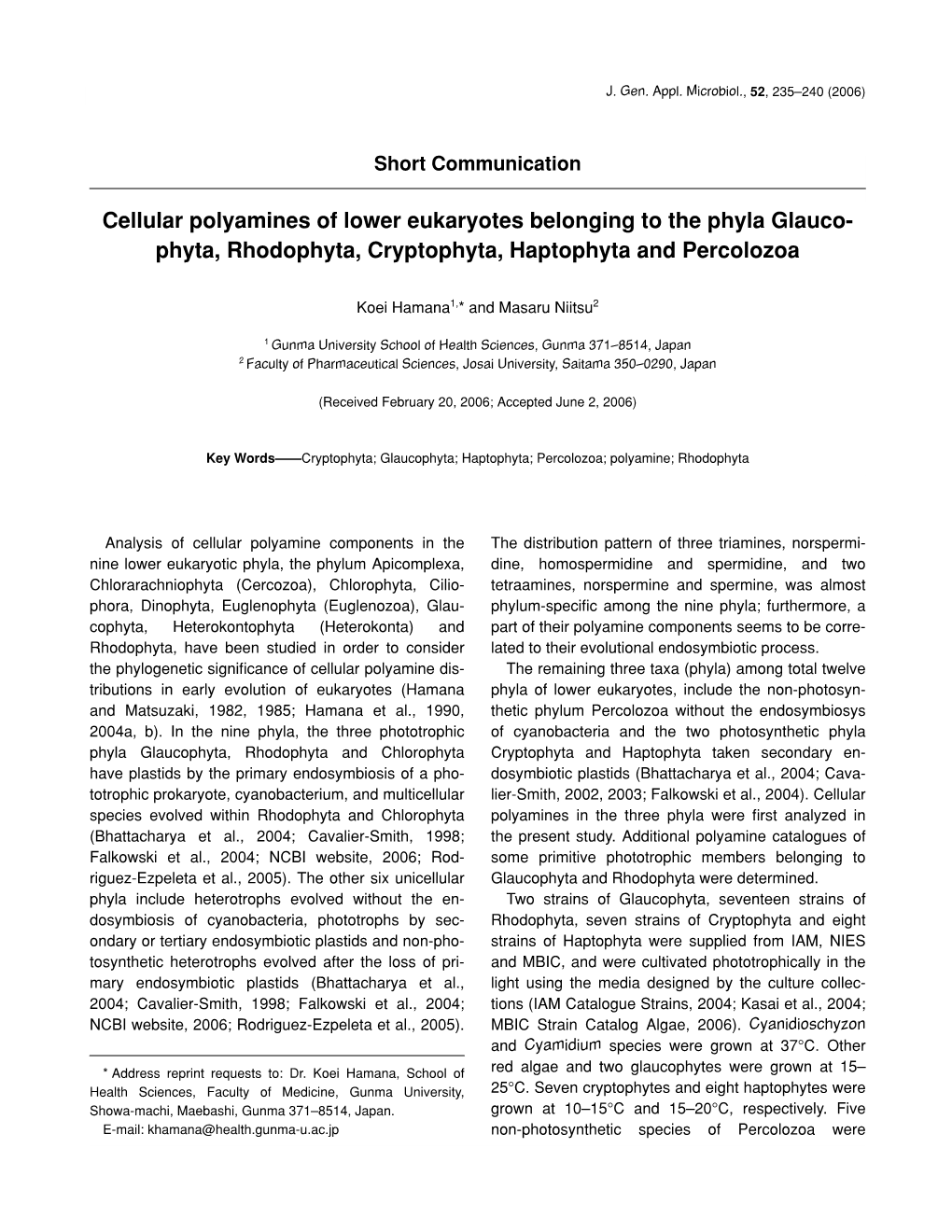 Phyta, Rhodophyta, Cryptophyta, Haptophyta and Percolozoa