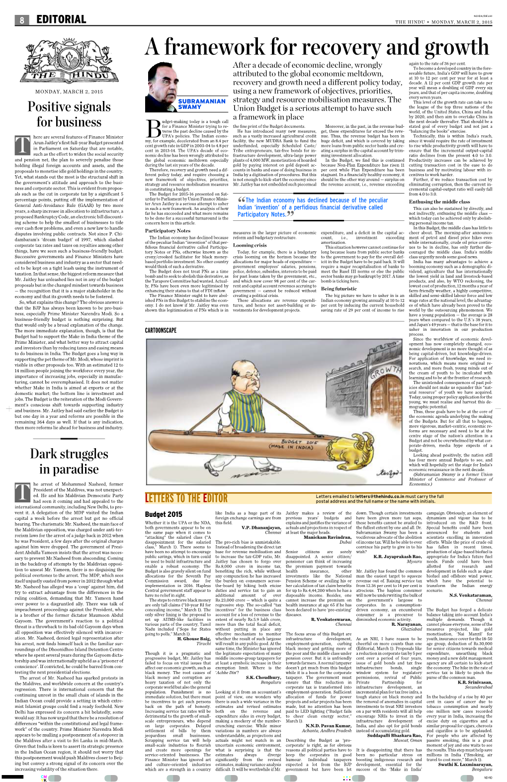 The Hindu March 2015 Editorials