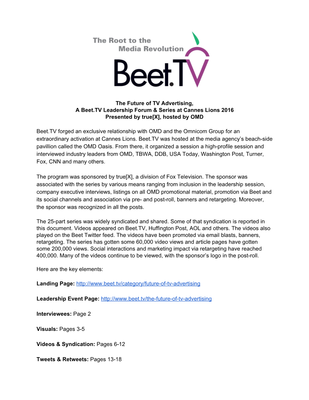 The Future of TV Advertising, a Beet.TV Leadership Forum & Series