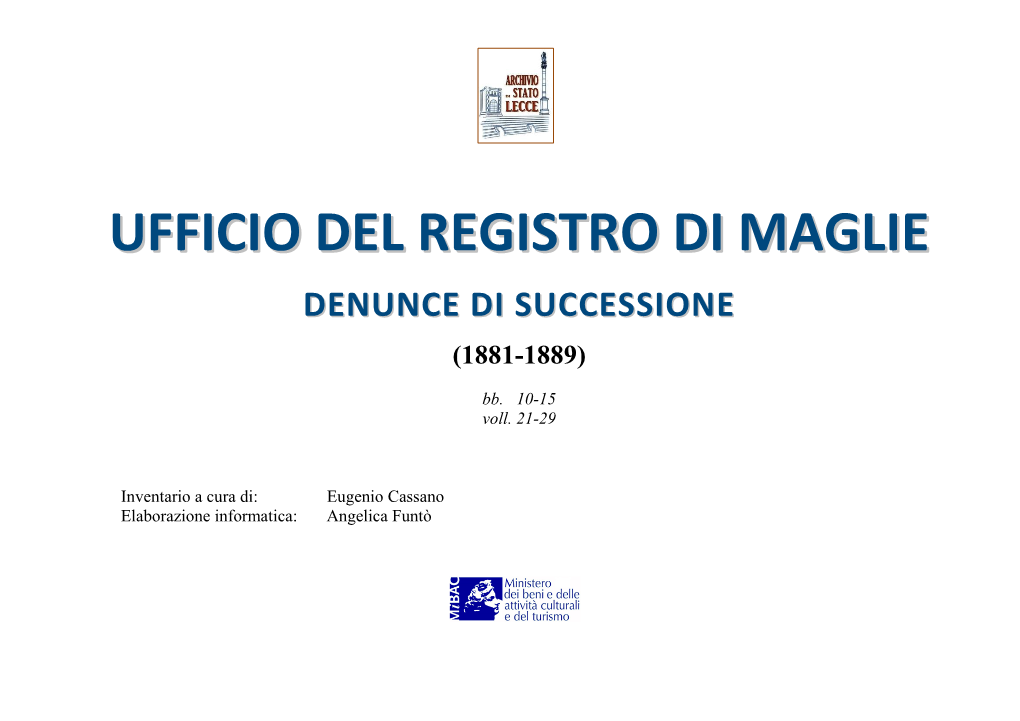 Ufficio Del Registro Di Maglie