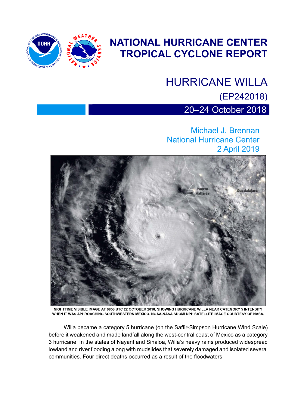 HURRICANE WILLA (EP242018) 20–24 October 2018