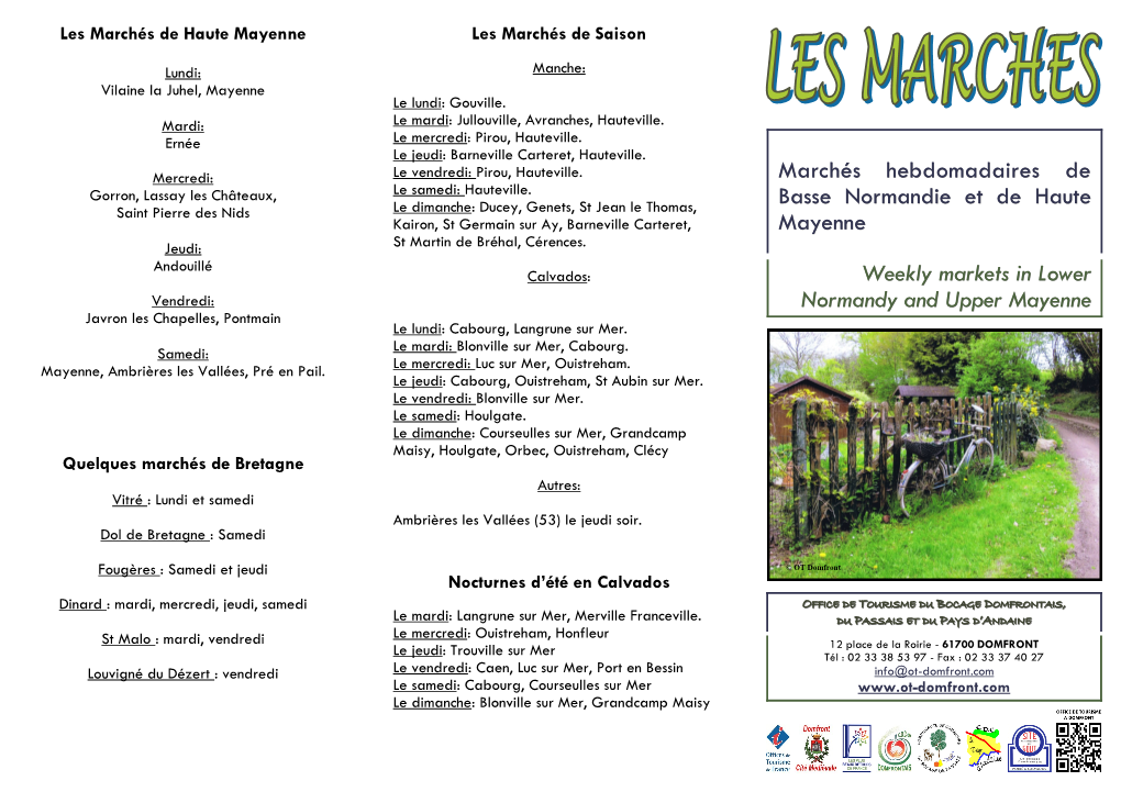 Marchés Hebdomadaires De Basse Normandie Et De Haute Mayenne Weekly Markets in Lower Normandy and Upper Mayenne