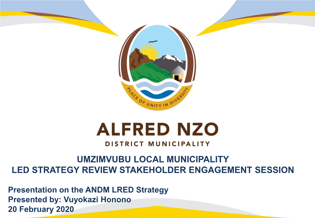 Session 2.2 Vuyokazi Honono LED Strategy Review