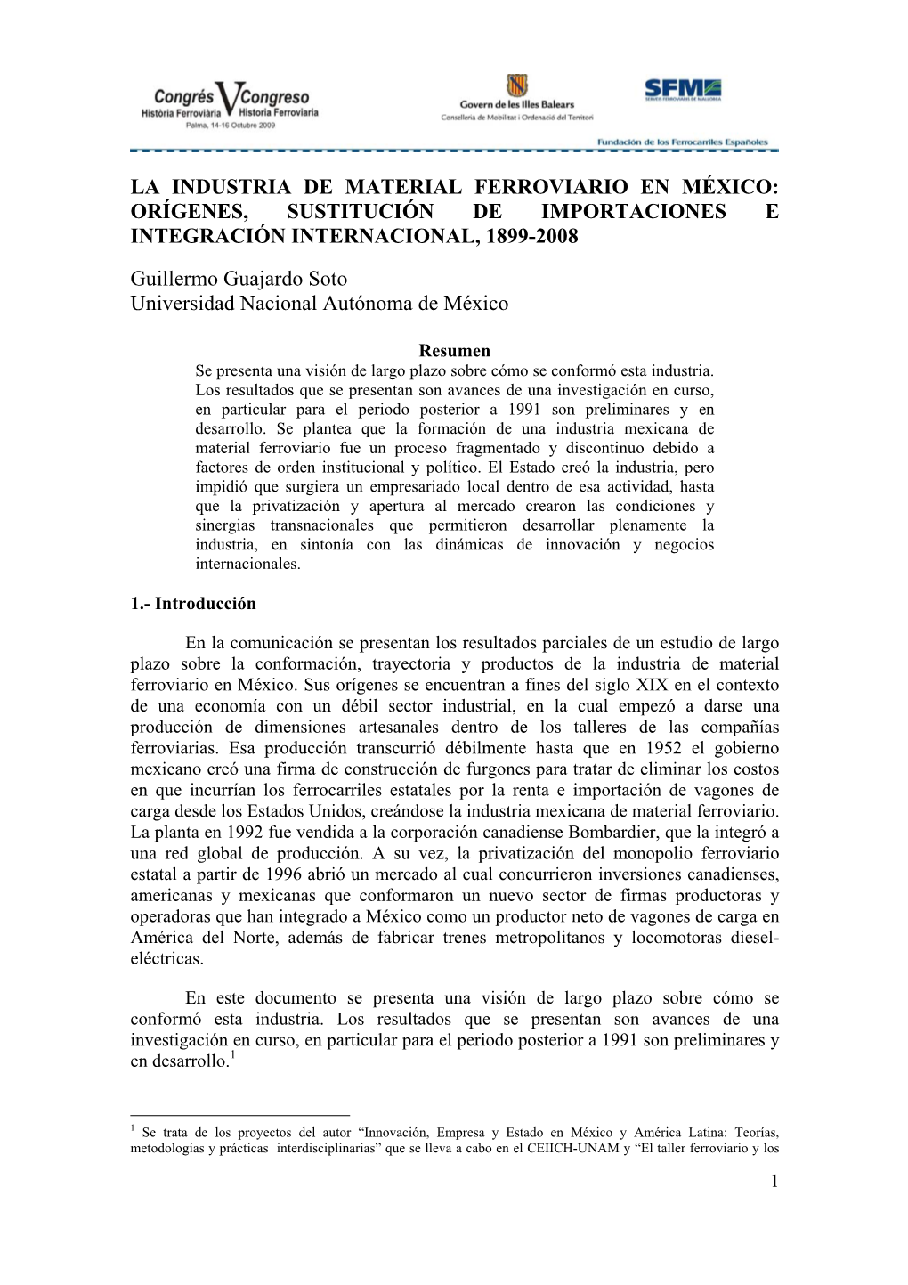 La Industria Del Material Ferroviario En México: Orígenes, Sustitución De