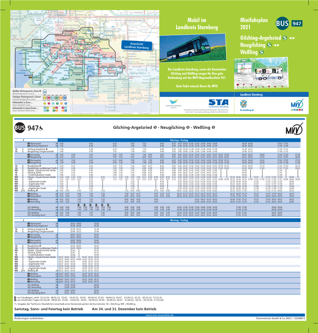 Mobil Im Landkreis Starnberg Minifahrplan 2021 Gilching