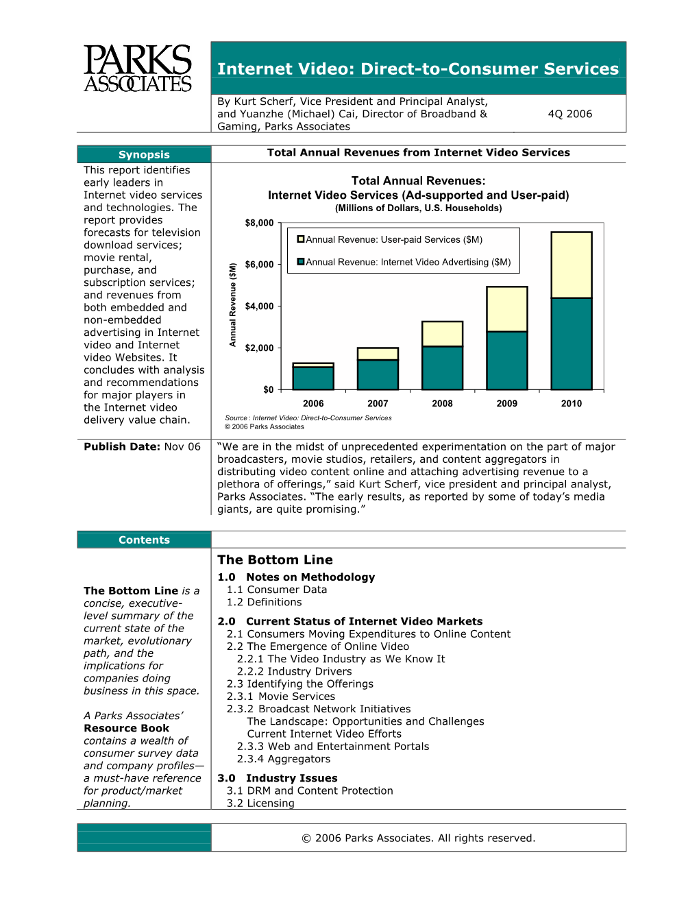 Internet Video: Direct-To-Consumer Services