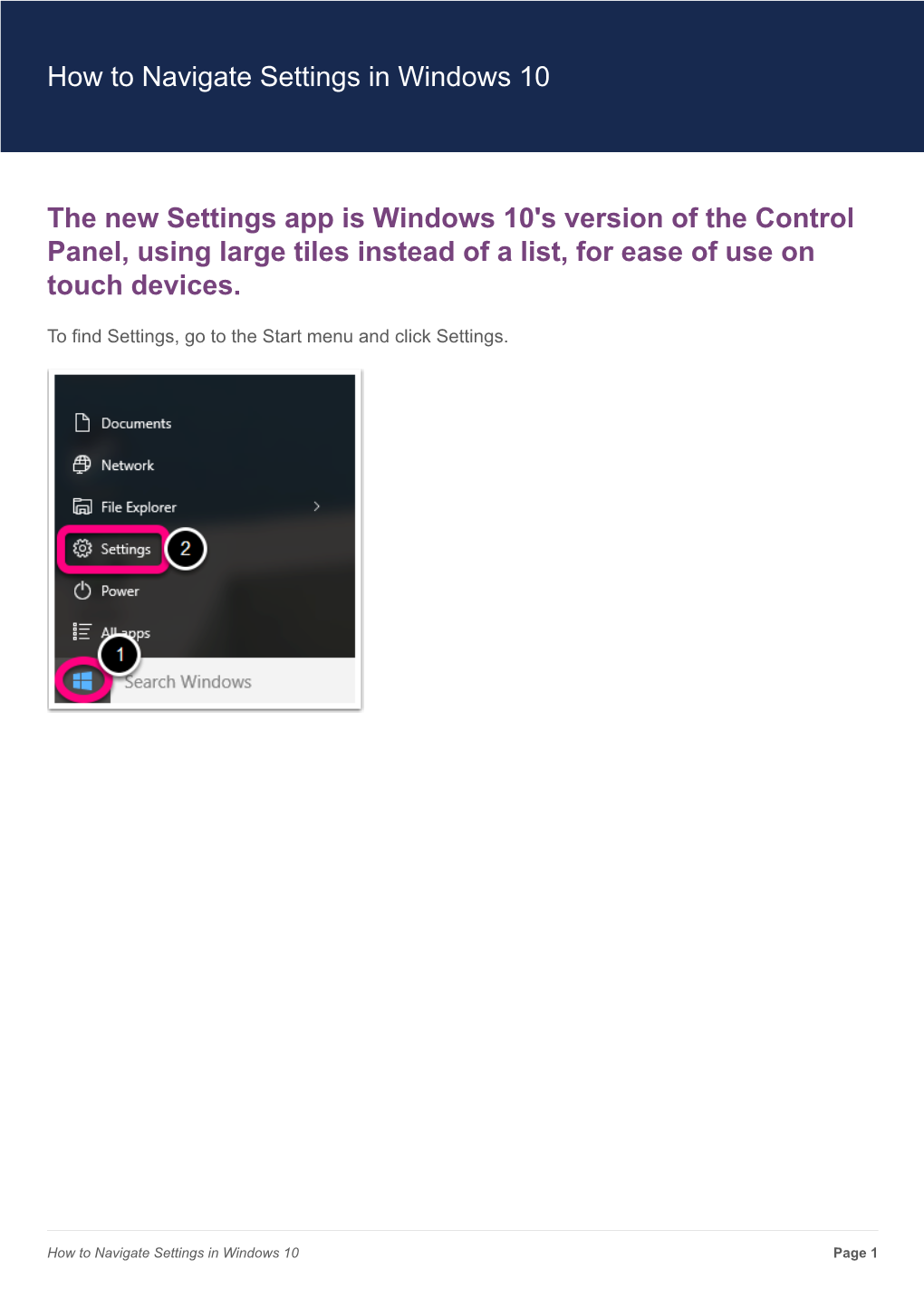 How to Navigate Settings in Windows 10