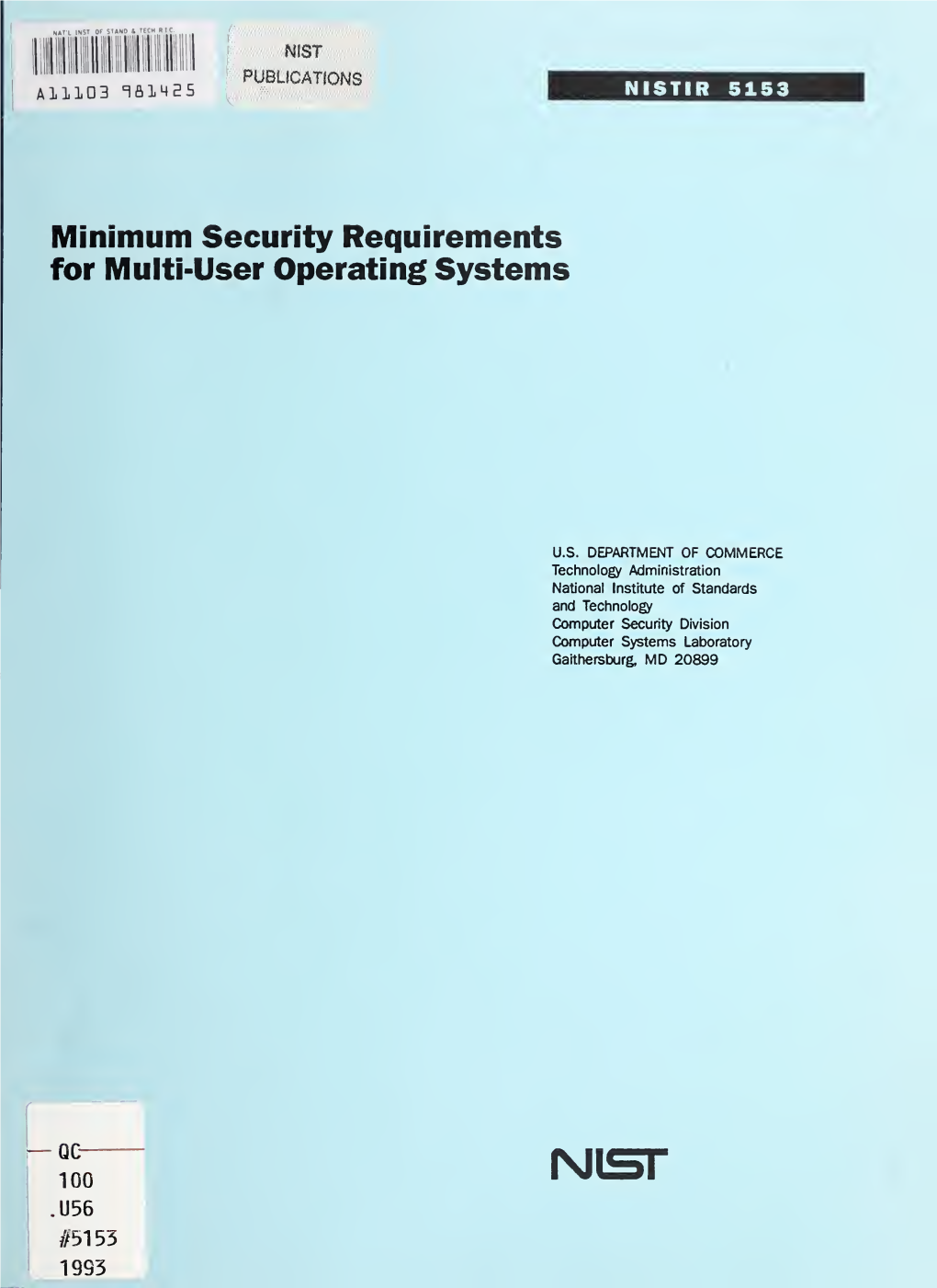 Minimum Security Requirements for Multi-User Operating Systems